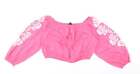Marks and Spencer Womens Pink 100% Cotton Cropped Blouse Size 18 Off the Shoulde