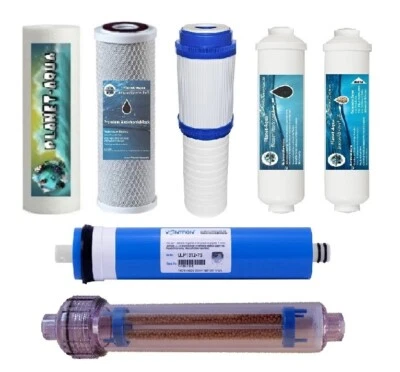 Ersatz Filter SET 7 Stufen 75 GPD Membrane + NEGATIV IONEN Umkehr Osmose Anlage