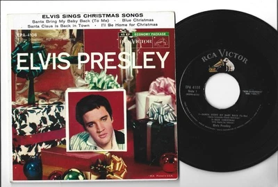 ROCK 45  E.P. w/ PIC COVER - ELVIS PRESLEY SINGS CHRISTMAS SONGS - HEAR 1957 RCA - Image 1 of 2