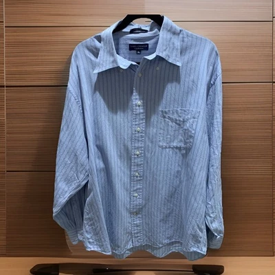 VTG HONG KONG DANIEL CREMIEUX COLLECTION BLUE STRIPE L/S shirt 100% Cotton XL - Image 1 of 4