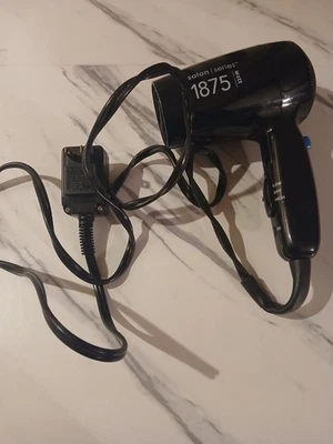 Secador de pelo Salon Series 1875 vatios mango plegable viaje mundial 2 calor frío negro Foto 1 de 4