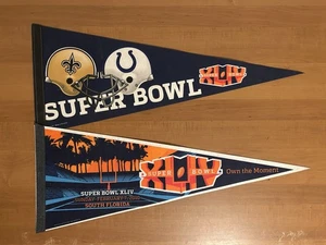 (2) Super Bowl XLIV 2/7/2010 Stains vs Colts Pennants - Picture 1 of 17