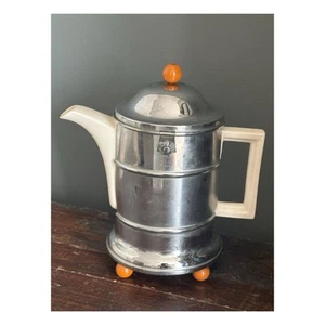 Kosy Kraft Vintage Coffee Tea pot with Chrome Casing - Ellgreave Pottery - Picture 1 of 17