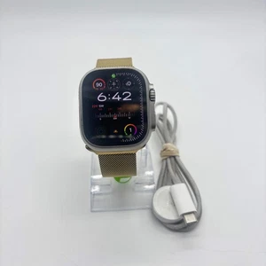 Unlocked Apple Watch Ultra 2 49MM Natural Titanium Gold Milanese Loop A2985 - Photo 1 sur 6
