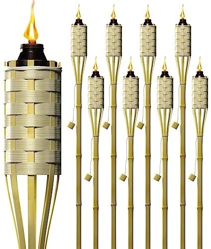 Matney Bamboo Torches for Outside Mosquitos Repellent - XL 60" (8 Pack) Brown - Image 1 of 4