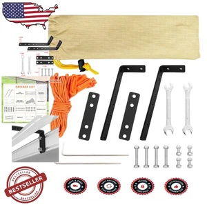 Robust Awning Hardware Kit - Stainless Steel L-Shape, Reflective Ropes, Wrench - Bild 1 von 7