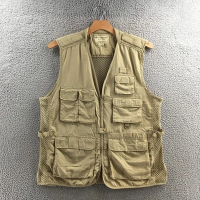 Weekender Vest Mens L Traveler Beige Zip Up Utility Multi Pocket Mesh Fishing - Image 1 of 4