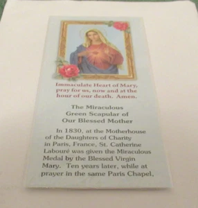 THE MIRACULOUS GREEN SCAPULAR OF OUR BLESSED MOTHER  - Picture 1 of 2