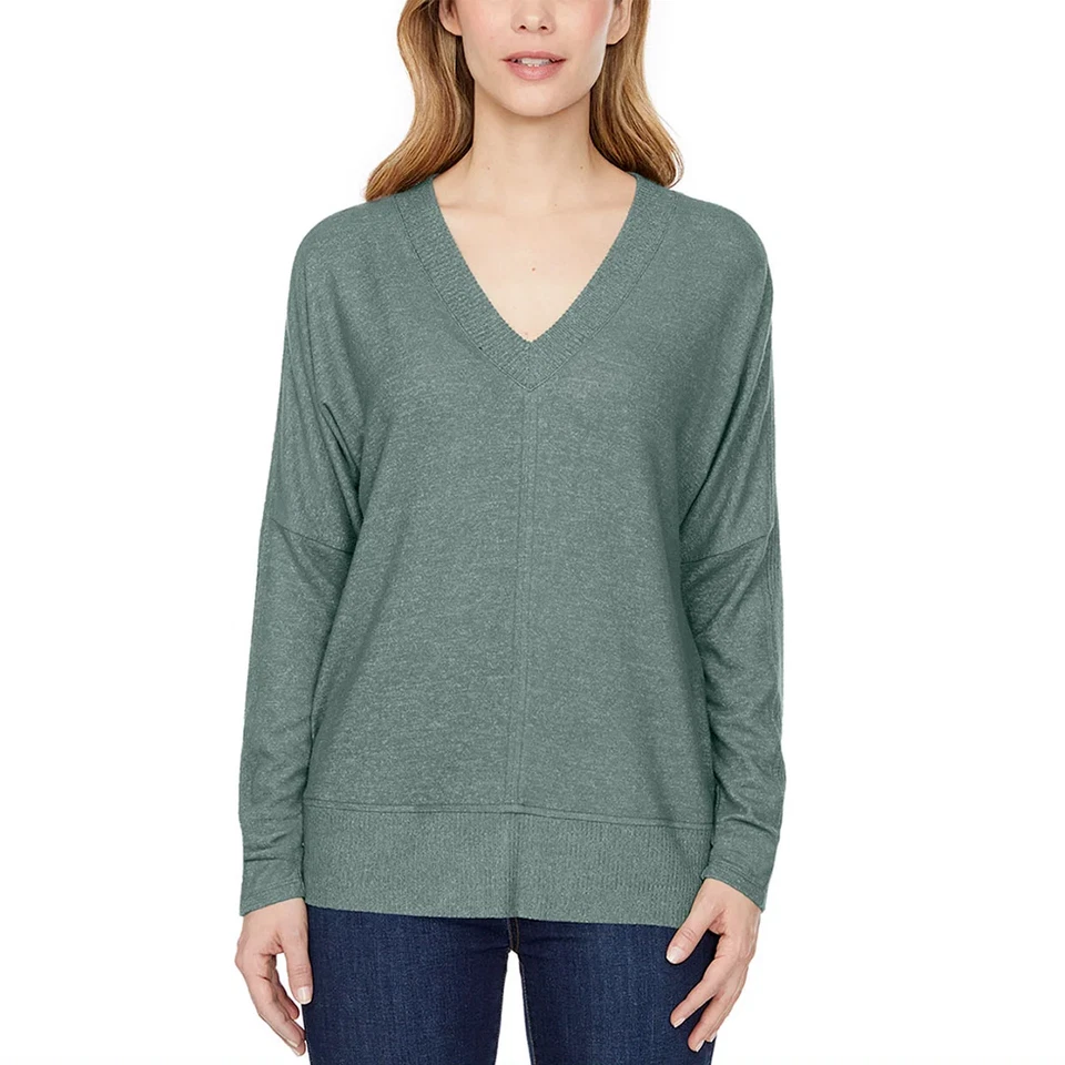 Buffalo Ladies' Cozy V-Neck Long Sleeve Top | Sage | Large