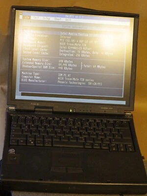 ACER Travelmate 720  720TX  Laptop Pentium II 300 Mhz 64 MB FDD working 14" LCD - Image 1 of 4