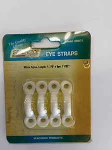 Seachoice 4 Pack of 1-7/8 x 11/32 Inch White Nylon Bimini Top Eye Straps - Picture 1 of 1