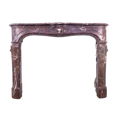 Louis XV Rouge Royale Moderate Scale French Marble Mantel - Image 1 of 4