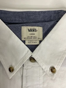 Vans Men's Houser SS Short Sleeve Button Down White Shirt Size L - Picture 1 of 16