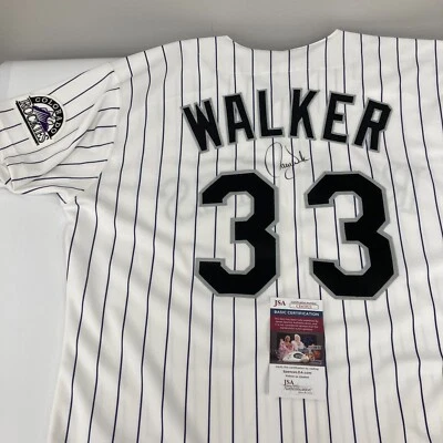 Larry Walker Signed Game Issued Colorado Rockies Russell Jersey JSA COA - Image 1 of 4
