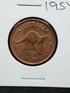 Australian 1954p HALF PENNY CH UNC - Picture 1 of 4