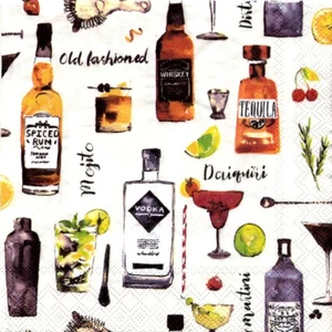 Papierservietten Getränke Alkohol Cocktails. Pappservietten Cocktails Getränk - Bild 1 von 1