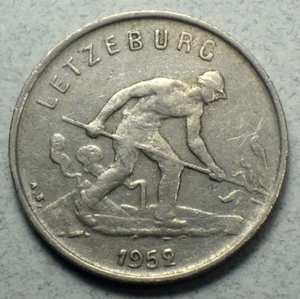 Luxembourg 1Fr. 1 Franc 1952 KM#46.2 Europe Coin  - Picture 1 of 2