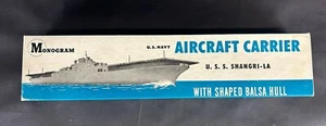 1946 Monogram U.S. Navy Battleship U.S.S. Shangri-la Wood Model Kit B5 - Picture 1 of 7