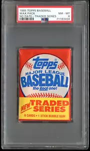 1985 Topps Baseball Wax Pack Traded Series No Date PSA 8 Extremely Rare - Picture 1 of 2