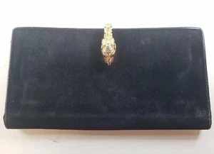 Gucci Snake Clasp Suede Wallet - Rare - Picture 1 of 6