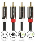 FosPower 3 6 10 15 25 FT Gold Plated RCA Male L/R Stereo Audio Cable Cord Plug
