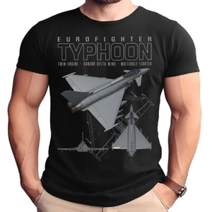 Typhoon Eurofighter Schematic - Black Adult Shirt - Picture 1 of 1