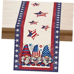 4th of July Table Runner Gnome Stars Patriotic America Table runner 13x120 - Picture 1 of 6
