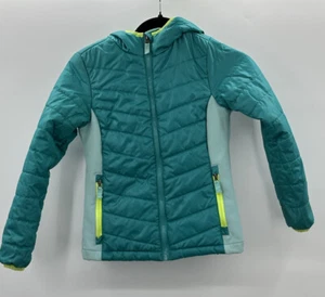 Puffer Hooded Girls Jacket Faded Glory Youth Size M (7-8) 2 To E Turquoise Color - Picture 1 of 6