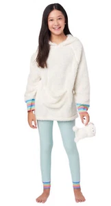 NWT Justice Girls Pajamas Sherpa Cream with Plush Toy Size 8 - Picture 1 of 4