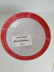 Tommy Bahama Melamine Bowls 7 3/8" diam. Wht with Red Trim Lot of 4 NWT #15528 - Picture 1 of 7