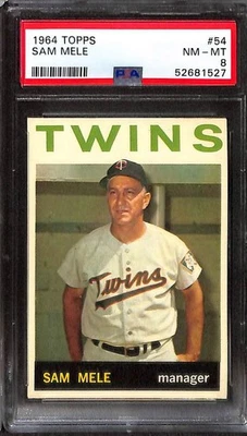 1964 Topps #54 Sam Mele PSA 8 NM-MT 52681527  - Image 1 of 3