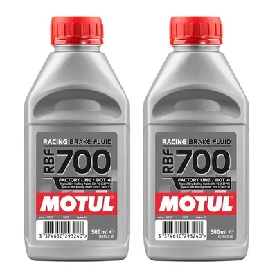2 FLACONI OLIO MOTUL RBF 700 OLIO LIQUIDO FRENI DOT4 100% SINTETICO BRAKE FLUID