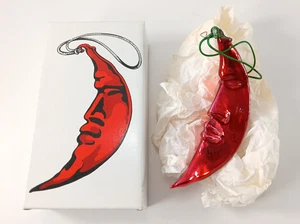 Vintage Dept 56 CRESCENT MOON MAN Mercury Glass Christmas Ornament EXCELLENT - Picture 1 of 9