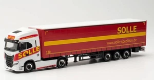 ,HERPA, IVECO S-WAY 4X2 con remolque de lona de 3 ejes SOLLE, 1/87, HER315326 - Imagen 1 de 1