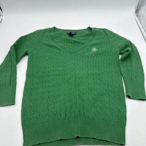Polo Jeans Company Ralph Lauren S/CH Womens Cable Knit Sweater RL Initial LOGO - Picture 1 of 8