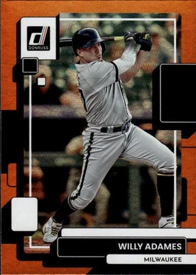 2022 Donruss Willy Adames #139 Holo Orange Milwaukee Brewers 23F - Image 1 of 2