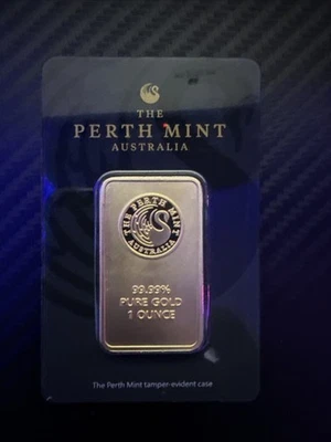 Barra de oro The Perth Mint Australia 99,99 fina en ensayo 1 oz Foto 1 de 2