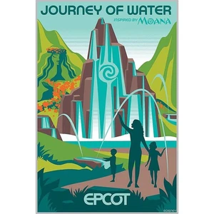 Póster serigrafía lanzamiento limitado Disney World Epcot Journey of Water 24x36 - Nuevo - Imagen 1 de 3