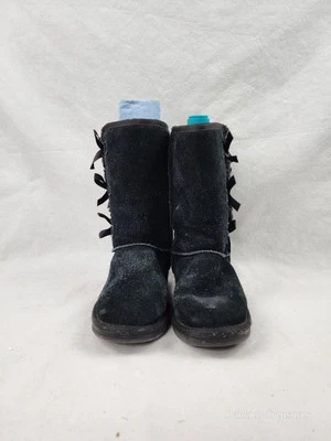 Ботинки из овчины Koolaburra от UGG Victoria для девочек размер 3 молодежные черные банты 1020171 - Изображение 1 из 4