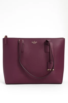 Kate Spade New York Large Leather Tote Bag Plum Brand New - Image 1 of 3