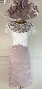 Phase Eight UK 20/22 Mocha Ivory Dress Wedding Mother Bride Groom Races - Picture 1 of 20