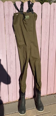 Orvis Bootfoot Chest Waders Mens MT10 Olive Felt Sole Waterproof Fishing Gear - Image 1 of 4