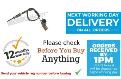 Exhaust Gas Temp Sensor for VW TOUAREG 3.0 V6TDI 2010 to 2018  Fits Before Turbo - Image 1 of 4