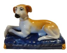 Vintage Fitz And Floyd Ceramic Whippet Dog On A Pillow