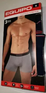 Equipo Men's 3-Pack Cotton Stretch Boxer Briefs RED/BL/GRY Small 28-30 MSRP $24 - Picture 1 of 18