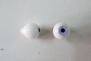 Eyes Antique Doll Blue Pale 10mm Light Blue Mouth Blown - Picture 1 of 2