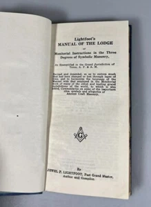 Vintage Lightfoot's Manual of the Lodge Texas 1934 Masonic - Rare Nice - Bild 1 von 4