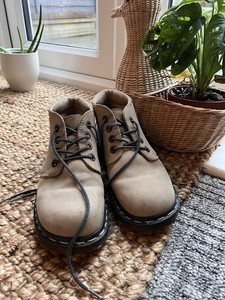beige doc martens boots