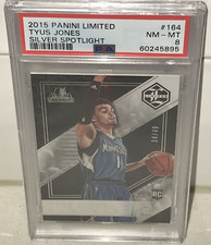 2015-16 Panini Limited Spotlight Silver /49 Tyus Jones #164 Rookie RC PSA 8