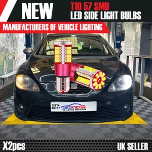 2x SEAT LEON MK2 FR Super Bright 57 SMD Side Light LED ERROR FREE Bulbs 501 w5w - Picture 1 of 7